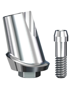 Implant Direct™ Dentistry ScrewPlant 15° Angled Contoured Titanium Abutment (5.7mmD Platform x 1mmL Collar Height) - 1 / Per Box