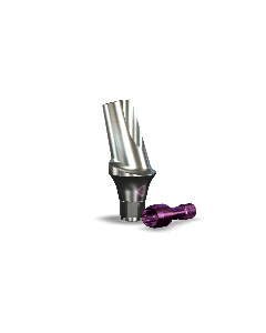 Implant Direct™ Dentistry InterActive 15° Angled Contoured Titanium Abutment (4.7mmD Width x 3.0mmD Platform x 2mmL Collar Height) - 1 / Per Box
