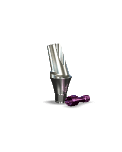 Implant Direct™ Dentistry InterActive 15° Angled Contoured Titanium Abutment (4.7mmD Width x 3.0mmD Platform x 3mmL Collar Height) - 1 / Per Box