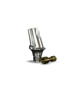 Implant Direct™ Dentistry InterActive 15° Angled Contoured Titanium Abutment (5.7mmD Width x 3.4mmD Platform x 2mmL Collar Height) - 1 / Per Box