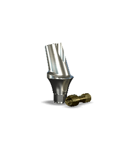 Implant Direct™ Dentistry InterActive 15° Angled Contoured Titanium Abutment (5.7mmD Width x 3.4mmD Platform x 3mmL Collar Height) - 1 / Per Box
