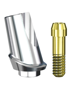 Implant Direct™ Dentistry Swish 15° Angled Contoured Titanium Abutment (4.8mmD Platform x 0.5mmL Collar Height) - 1 / Per Box