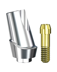 Implant Direct™ Dentistry Swish 15° Angled Contoured Titanium Abutment (4.8mmD Platform x 2mmL Collar Height) - 1 / Per Box
